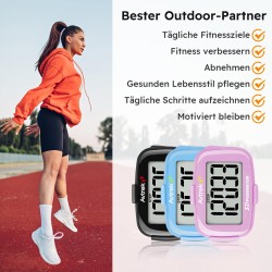 Outlet AVTREK Mini krokomierz 3D do biegania i spacerów - Różowy