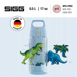 Outlet Bidon dziecięcy Sigg 500ml z dinozaurem do napojów niebieski