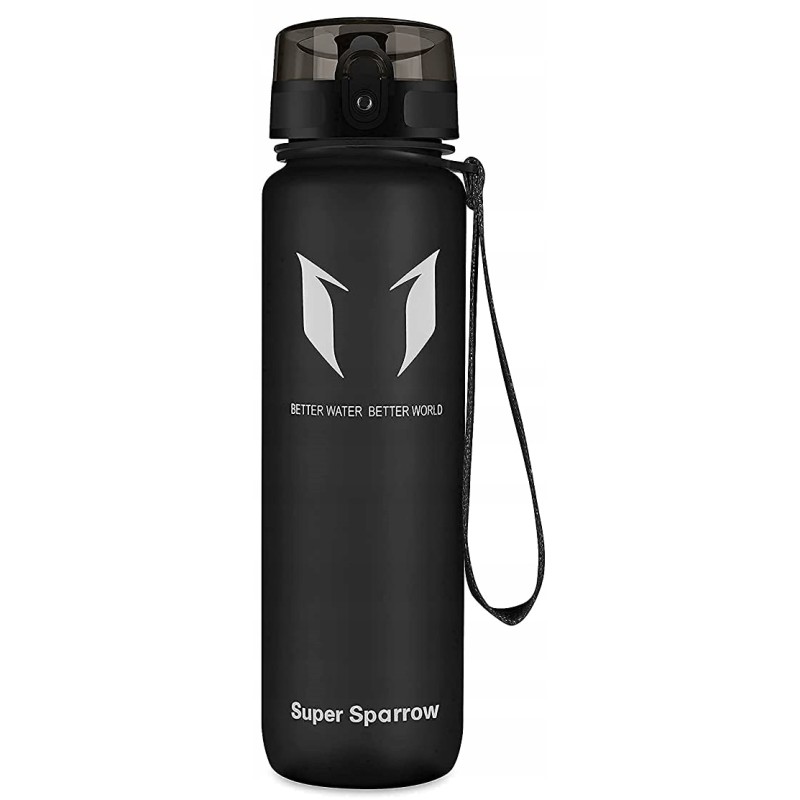 Outlet Super Sparrow Ergonomiczne Butelka 750ml BPA-free Sportowa Czarna