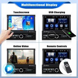 Outlet Radio 1DIN z wysuwanym ekranem 7" CarPlay i Android Auto