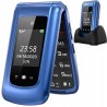 Outlet Telefon komórkowy GSM z klapką duże przyciski SOS Niebieski
