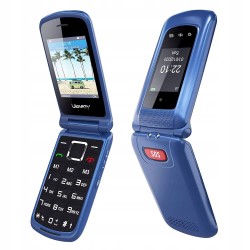 Outlet Telefon komórkowy GSM z klapką duże przyciski SOS Niebieski