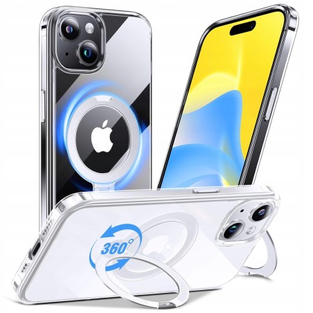 Outlet Etui Anqrp 360° do iPhone 15 Magsafe Przezroczyste Bez Żółknięcia