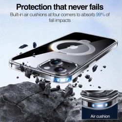 Outlet Etui Anqrp 360° do iPhone 15 Magsafe Przezroczyste Bez Żółknięcia