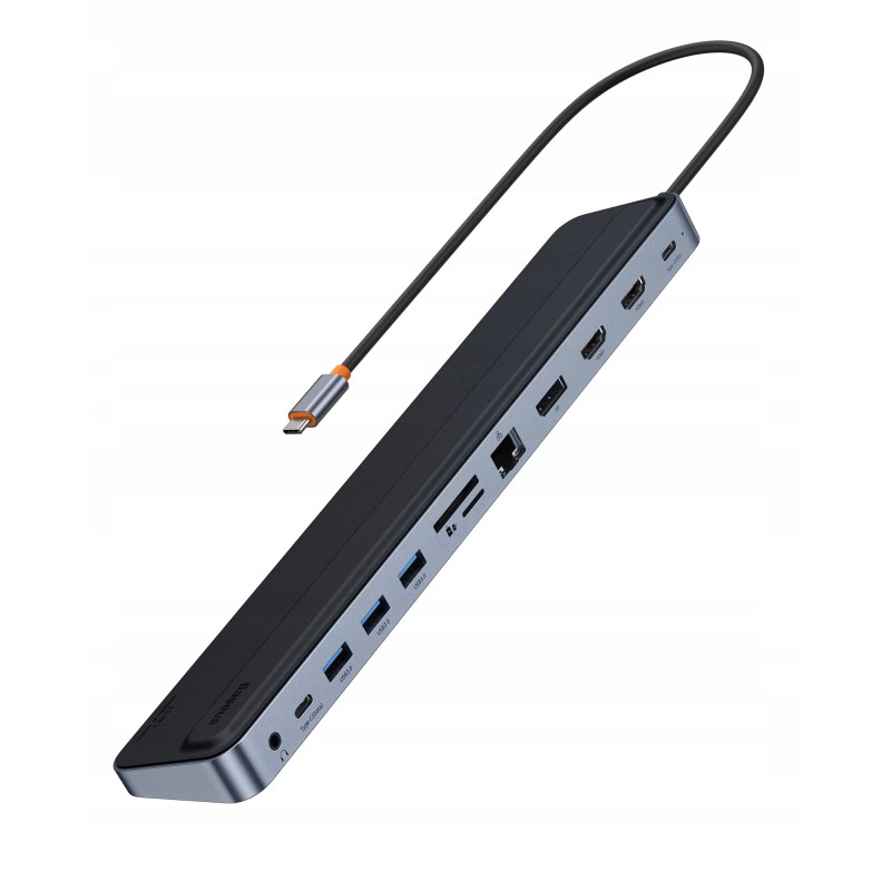 Outlet Baseus stacja dokująca 12 portów 4K 60Hz USB C HDMI DP 3xUSB Czarna
