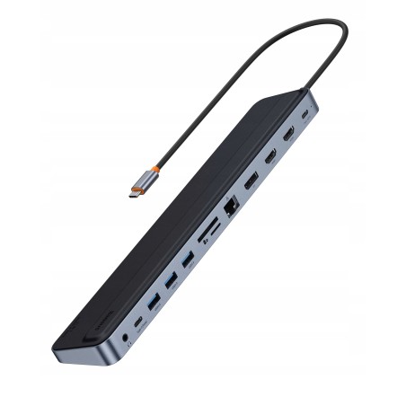 Outlet Baseus stacja dokująca 12 portów 4K 60Hz USB C HDMI DP 3xUSB Czarna
