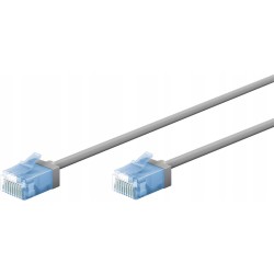Outlet 4x Kabel sieciowy patchcord RJ45 LAN kat.6A Ultra slim U/UTP szary