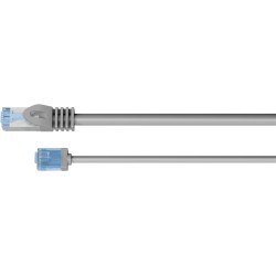 Outlet 4x Kabel sieciowy patchcord RJ45 LAN kat.6A Ultra slim U/UTP szary