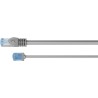 Outlet 4x Kabel sieciowy patchcord RJ45 LAN kat.6A Ultra slim U/UTP szary
