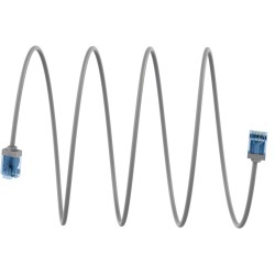 Outlet 4x Kabel sieciowy patchcord RJ45 LAN kat.6A Ultra slim U/UTP szary