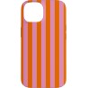 Outlet Etui do iPhone 14 minimalistyczne, paski pomarańczowo-różowe
