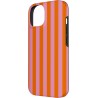 Outlet Etui do iPhone 14 minimalistyczne, paski pomarańczowo-różowe
