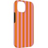 Outlet Etui do iPhone 14 minimalistyczne, paski pomarańczowo-różowe