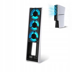 Outlet Wentylator chłodzący LED AKUMA Cyber W02 do PS5 Slim USB 3.0 Biały