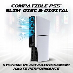 Outlet Wentylator chłodzący LED AKUMA Cyber W02 do PS5 Slim USB 3.0 Biały