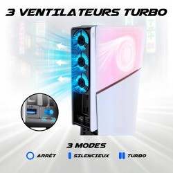 Outlet Wentylator chłodzący LED AKUMA Cyber W02 do PS5 Slim USB 3.0 Biały
