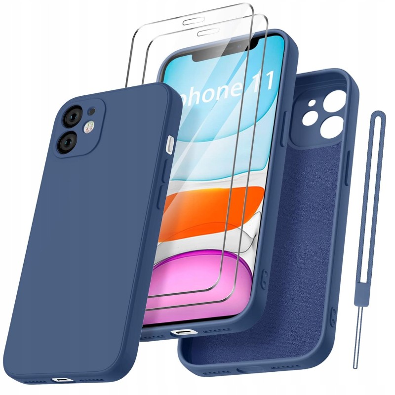 Outlet Qasyfanc Etui ochronne do iPhone 11 + 2 szkła hartowane Matowy