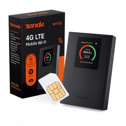 Outlet Router mobilny Tenda MF6 4G LTE SIM 150Mbps Wi-Fi 6 AX300Mbps Czarny