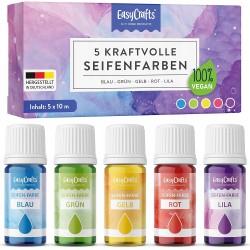 Outlet EasyCrafts Kolorowe barwniki do mydeł i bomb kąpielowych 5x10 ml