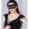 Outlet Maska wenecka Paw czarna metalowa maska motyl na imprezy Halloween