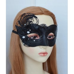 Outlet Maska wenecka Paw czarna metalowa maska motyl na imprezy Halloween