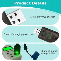 Outlet USB Ładowarka SM-3P 7,4V 2S LiPo z LED do akumulatorów RC Czarna