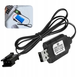 Outlet USB Ładowarka SM-3P 7,4V 2S LiPo z LED do akumulatorów RC Czarna