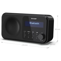 Outlet Radio sieciowo-bateryjne DAB+ FM Sharp DR-P420 Mono Czarne
