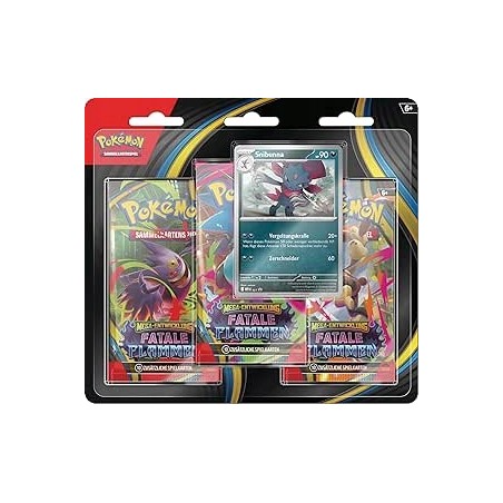 Pokémon Kolekcjonerska gra karciana Mega Evolution Fatale Flame 3szt.