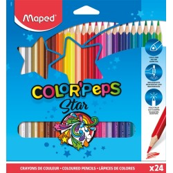 Outlet Zestaw 24 sztuk Kredek ołówkowych Maped Colorpeps Trójkątne Kolorowe