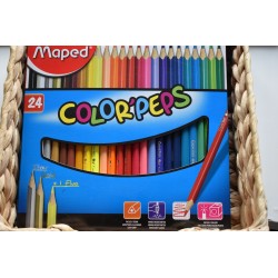 Outlet Zestaw 24 sztuk Kredek ołówkowych Maped Colorpeps Trójkątne Kolorowe