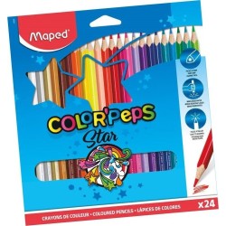 Outlet Zestaw 24 sztuk Kredek ołówkowych Maped Colorpeps Trójkątne Kolorowe