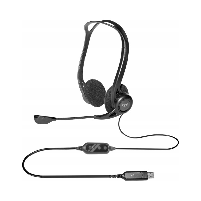 Outlet Słuchawki nauszne z mikrofonem Logitech PC960 USB PC Czarny