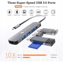 Outlet NOVOO koncentrator USB C, adapter 5 w 1