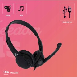 Outlet Słuchawki przewodowe z mikrofonem VOX 505 USB Czarny