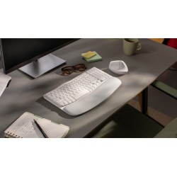 Outlet Klawiatura membranowa Logitech Wave Keys QWERTZ DEU Biały