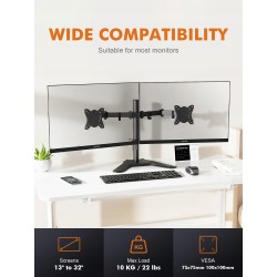 Outlet Podwójny Uchwyt Grifema na 2 monitory 13-32" maks 10kg VESA 100X100