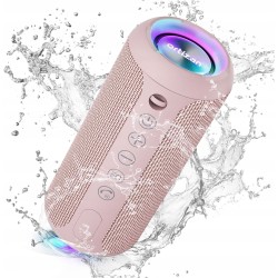 Outlet Przenośny Głośnik Ortizan Bluetooth IPX7 LED Hi-Fi 360° Różowy