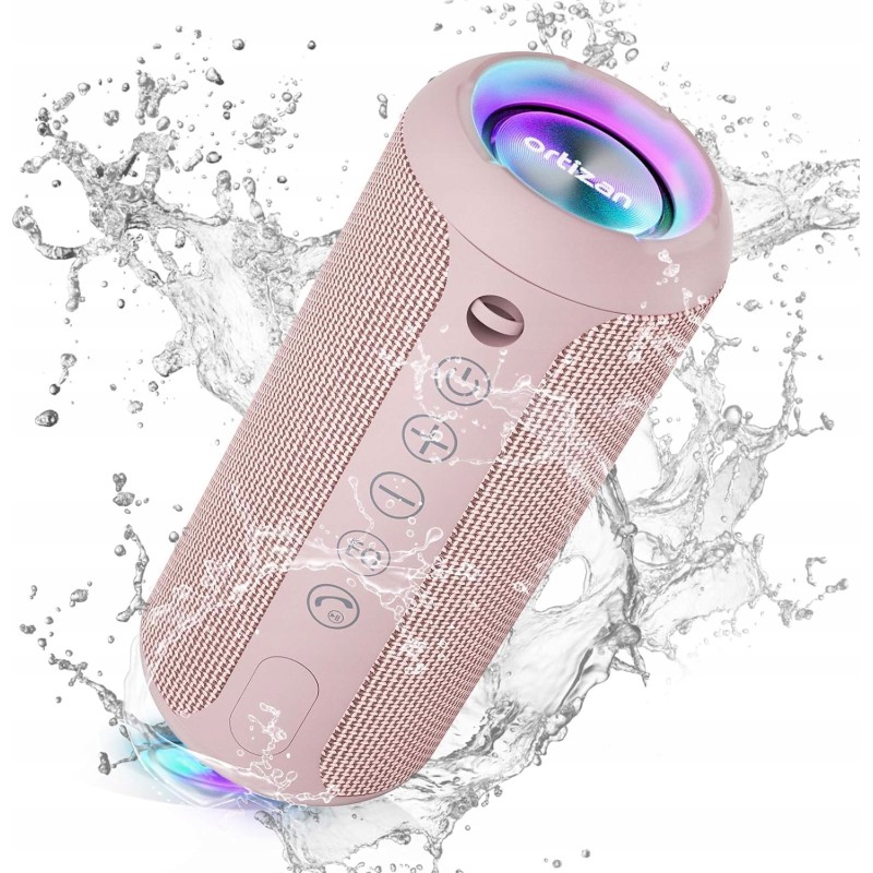 Outlet Przenośny Głośnik Ortizan Bluetooth IPX7 LED Hi-Fi 360° Różowy