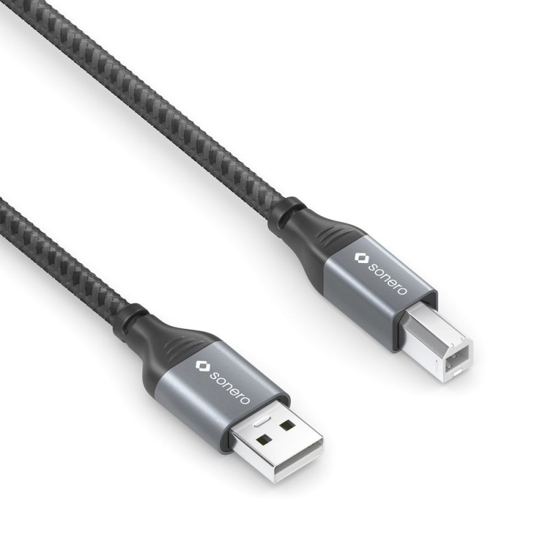 Outlet Sonero kabel USB 2.0 A B do drukarki 5 m 480 Mb/s czarny szary