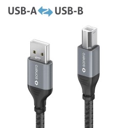 Outlet Sonero kabel USB 2.0 A B do drukarki 5 m 480 Mb/s czarny szary