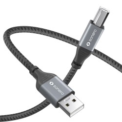 Outlet Sonero kabel USB 2.0 A B do drukarki 5 m 480 Mb/s czarny szary