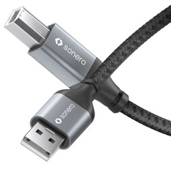 Outlet Sonero kabel USB 2.0 A B do drukarki 5 m 480 Mb/s czarny szary