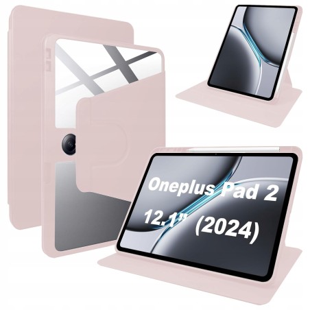 Outlet Etui Lemxiee 360° różowe do OnePlus Pad 2 i OPPO Pad 3 Pro 12.1