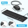 Outlet KOORUI Zestaw Klawiatura QWERTZ i Mysz QWERTZ Czarny
