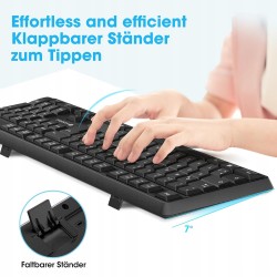 Outlet KOORUI Zestaw Klawiatura QWERTZ i Mysz QWERTZ Czarny