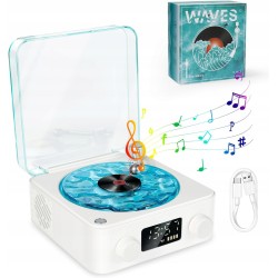 Outlet Głośnik Bluetooth RGB z winylu The Waves opcje szumu deszczu Biały