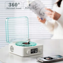 Outlet Głośnik Bluetooth RGB z winylu The Waves opcje szumu deszczu Biały