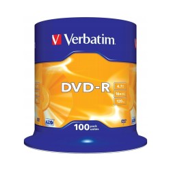 Outlet Płyty DVD VERBATIM DVD-R 4.7GB prędkość 16x 100szt. przezroczyste