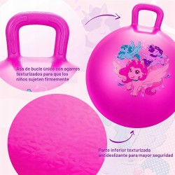 Outlet INPODAK Piłka Skacząca z Jednorożcem 45cm Różowa dla dzieci 3-8 lat